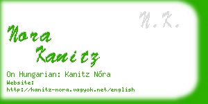 nora kanitz business card